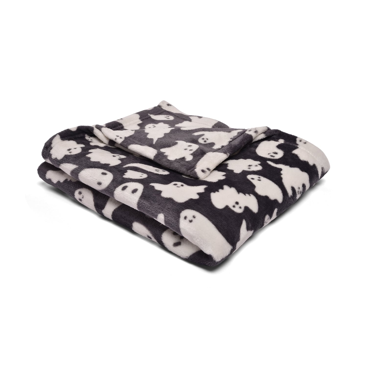 Spooky Ghosts Grey Halloween Cosy Throw