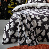 Spooky Ghosts Grey Halloween Cosy Throw - Spooky Ghosts Halloween Throw In Grey 120 X 150Cm 2