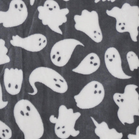 Spooky Ghosts Grey Halloween Cosy Throw - Spooky Ghosts Halloween Throw In Grey 120 X 150Cm 3