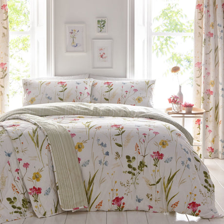 Spring Glade Floral Green Polycotton Duvet Cover Set