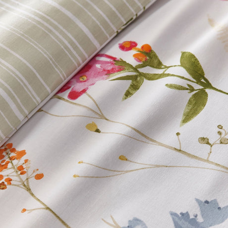 Spring Glade Floral Green Polycotton Duvet Cover Set - Spring Glade Duvet Cover Set In Multicolour 3