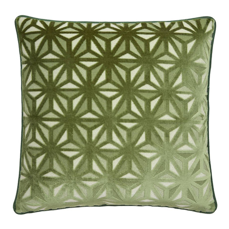 Star Geo Geometric Textured Green Filled Cushion / Cover 17" x 17" - Star Geo Cushion In Green 43 X 43Cm 3
