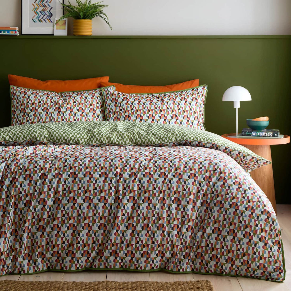 Star Geo 100% Cotton Geometric Duvet Cover Set Natural