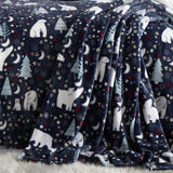 Starry Night Soft Fleece Throw Cosy Warm Blanket - Starry Night Christmas Throw In Blue 120 X 150Cm 2