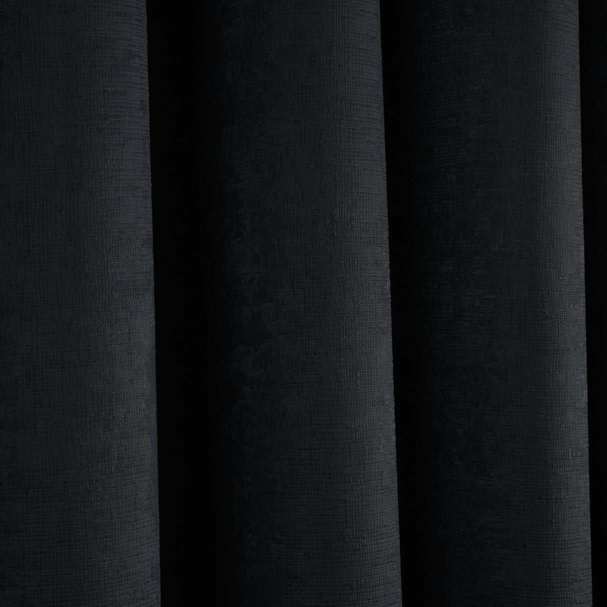 Strata Thermal Dim Out Woven Eyelet Curtains - Black Light Filtering - Strata Eyelet Curtains In Black 3