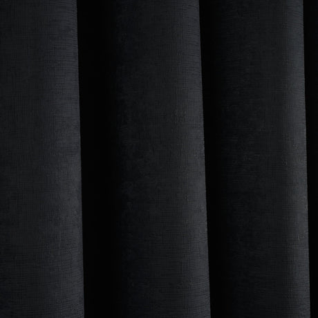 Strata Thermal Dim Out Woven Eyelet Curtains - Black Light Filtering - Strata Eyelet Curtains In Black 3