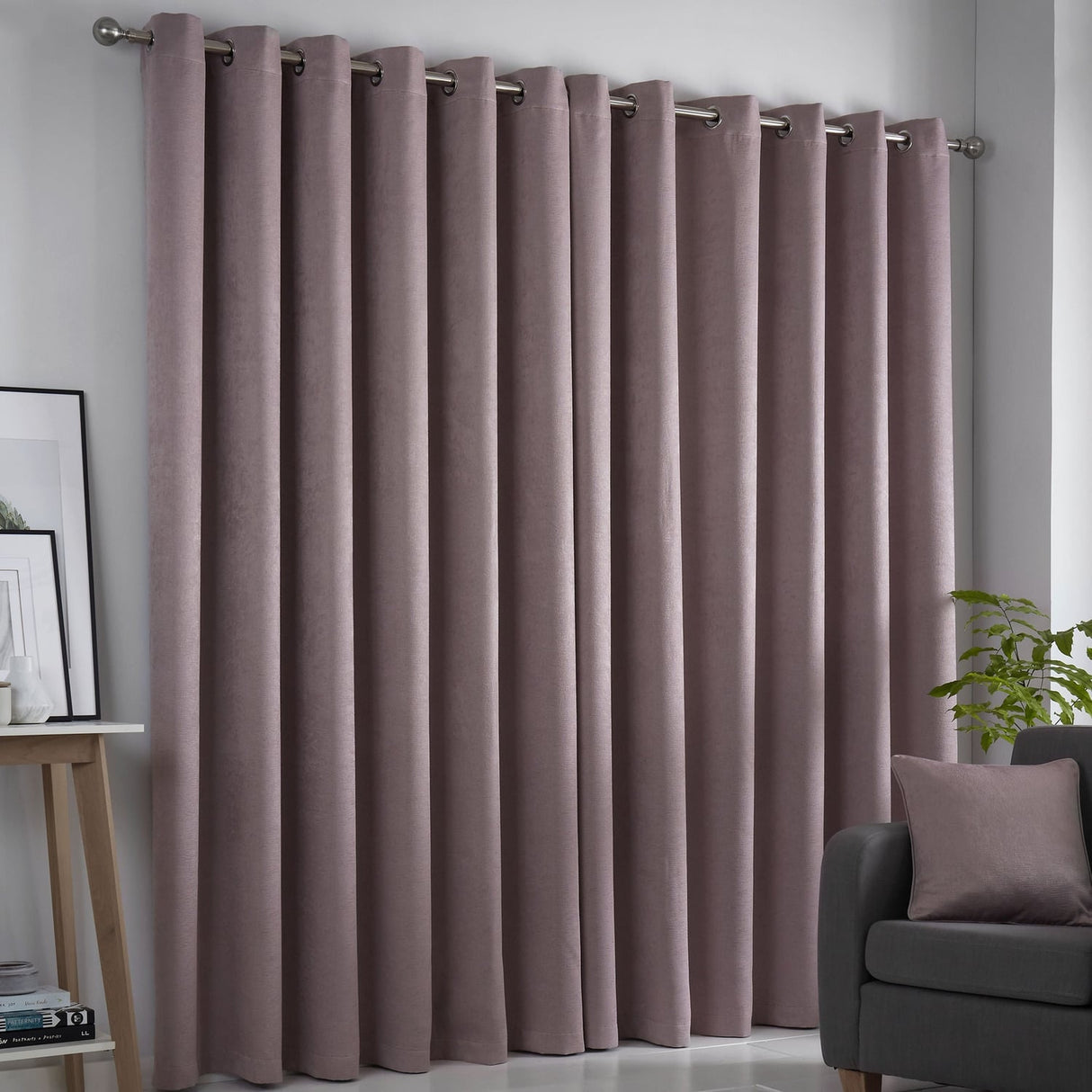Strata Thermal Dim Out Woven Eyelet Curtains - Blush Light Filtering - Strata Eyelet Curtains In Blush 2