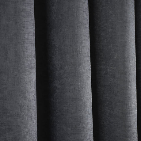 Strata Thermal Dim Out Woven Eyelet Curtains - Charcoal Light Filtering - Strata Eyelet Curtains In Charcoal 3