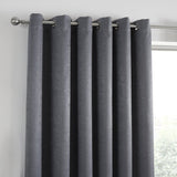 Strata Thermal Dim Out Woven Eyelet Curtains - Charcoal Light Filtering - Strata Eyelet Curtains In Charcoal 5