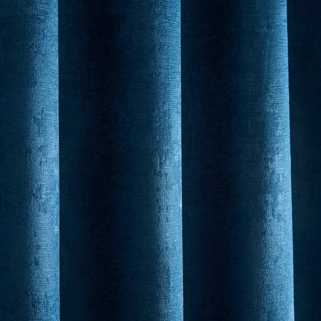 Strata Thermal Dim Out Woven Eyelet Curtains - Teal Light Filtering - Strata Eyelet Curtains In Dark Teal 3