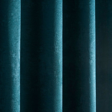 Strata Thermal Dim Out Woven Eyelet Curtains - Dark Teal Light Filtering - Strata Eyelet Curtains In Forest Green 3