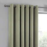 Strata Thermal Dim Out Woven Eyelet Curtains - Green Light Filtering - Strata Eyelet Curtains In Green 2