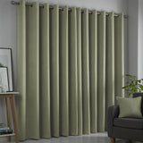 Strata Thermal Dim Out Woven Eyelet Curtains - Green Light Filtering - Strata Eyelet Curtains In Green 3