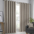Strata Thermal Dim Out Woven Eyelet Curtains - Natural Light Filtering