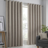 Strata Thermal Dim Out Woven Eyelet Curtains - Natural Light Filtering