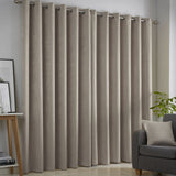 Strata Thermal Dim Out Woven Eyelet Curtains - Natural Light Filtering - Strata Eyelet Curtains In Natural 3