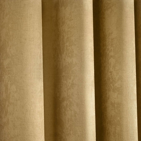Strata Thermal Dim Out Woven Eyelet Curtains - Ochre Light Filtering - Strata Eyelet Curtains In Ochre 3