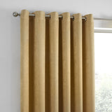Strata Thermal Dim Out Woven Eyelet Curtains - Ochre Light Filtering - Strata Eyelet Curtains In Ochre 5