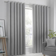 Strata Thermal Dim Out Woven Eyelet Curtains - Silver Light Filtering