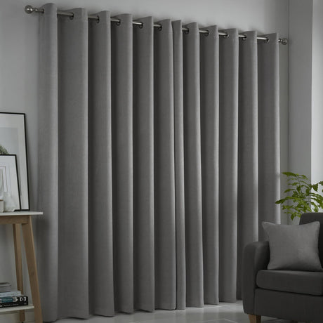 Strata Thermal Dim Out Woven Eyelet Curtains - Silver Light Filtering - Strata Eyelet Curtains In Silver 2