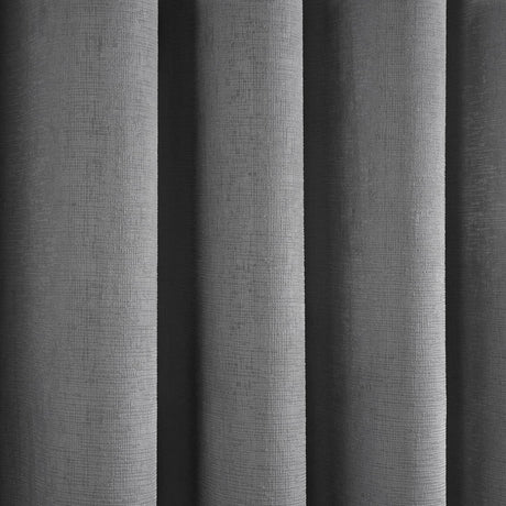 Strata Thermal Dim Out Woven Eyelet Curtains - Silver Light Filtering - Strata Eyelet Curtains In Silver 3