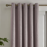Strata Woven Thermal Door Curtain 66 x 84 Inch - Blush Dimout Light Filtering - Strata Eyelet Single Panel Door Curtain In Blush 2
