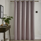 Strata Woven Thermal Door Curtain 66 x 84 Inch - Blush Dimout Light Filtering - Strata Eyelet Single Panel Door Curtain In Blush 3