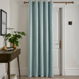 Strata Woven Thermal Door Curtain 66 x 84 Inch - Duck Egg Dimout Light Filtering