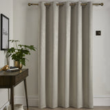 Strata Woven Thermal Door Curtain 66 x 84 Inch - Natural Dimout Light Filtering - Strata Eyelet Single Panel Door Curtain In Natural 3