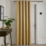 Strata Woven Thermal Door Curtain 66 x 84 Inch - Ochre Dimout Light Filtering