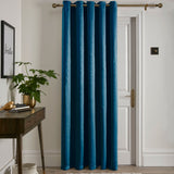 Strata Woven Thermal Door Curtain 66 x 84 Inch - Dark Teal Dimout Light Filtering