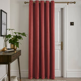 Strata Woven Thermal Door Curtain 66 x 84 Inch - Terracotta Dimout Light Filtering