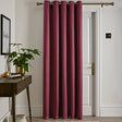 Strata Woven Thermal Door Curtain 66 x 84 Inch - Wine Dimout Light Filtering