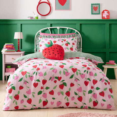 Strawberry Shaped Kids Filled Cushion Red - Strawberry Shaped Cushion In Red 4