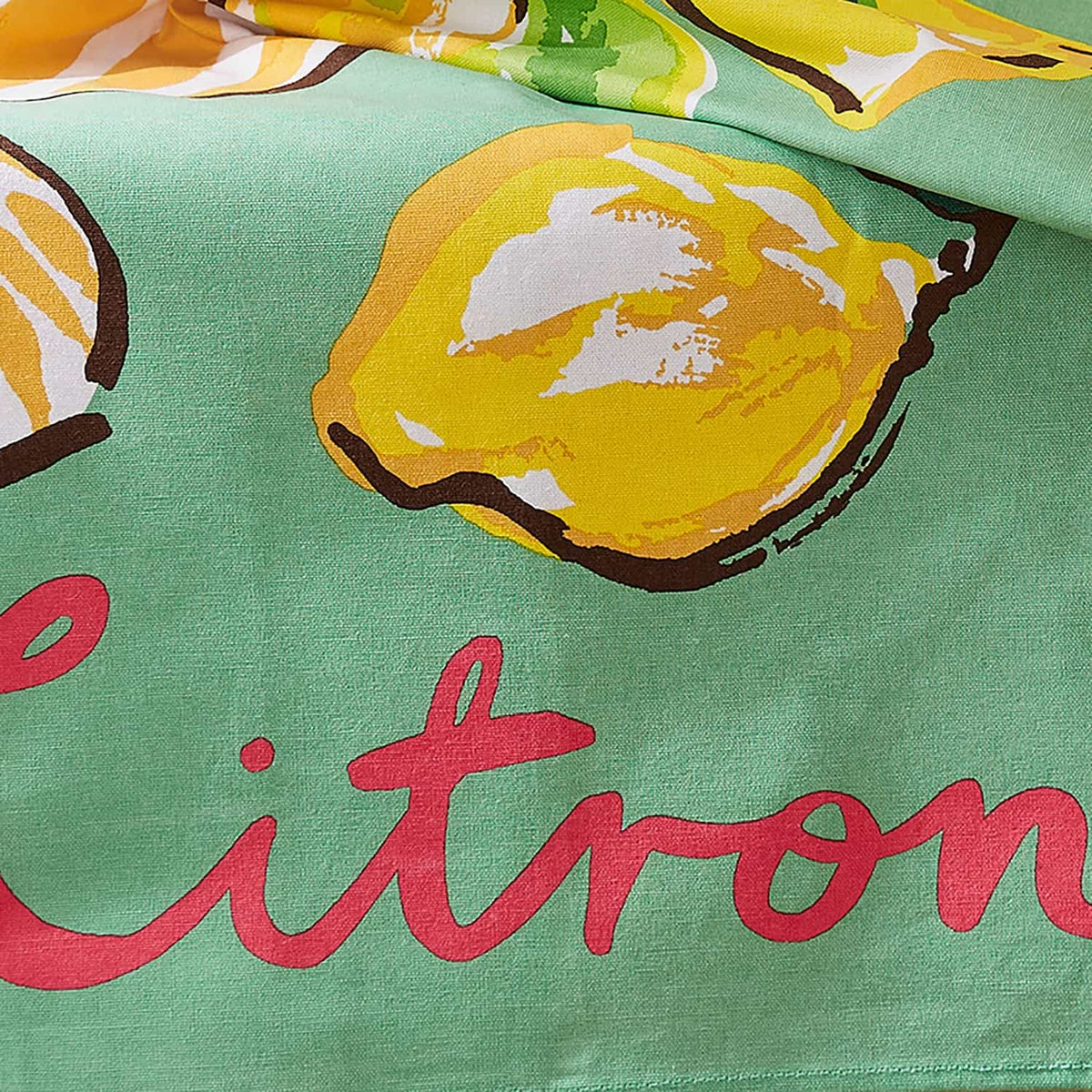 Summer Fruits 100% Cotton Green Tea Towel - Summer Fruits Cotton Tea Towel - Le Citron 3