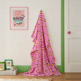 Summer Fruits Pink Lemon and Stripe Recycled Polyester Throw - Summer Fruits Throw In Pink 120 X 150Cm 2
