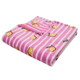 Summer Fruits Pink Lemon and Stripe Recycled Polyester Throw - Summer Fruits Throw In Pink 120 X 150Cm 3