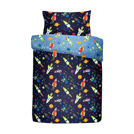 Supersonic Kids Duvet Cover Set Reversible Bedding Single Double Toddler - Supersonic Duvet Cover Set In Blue 3