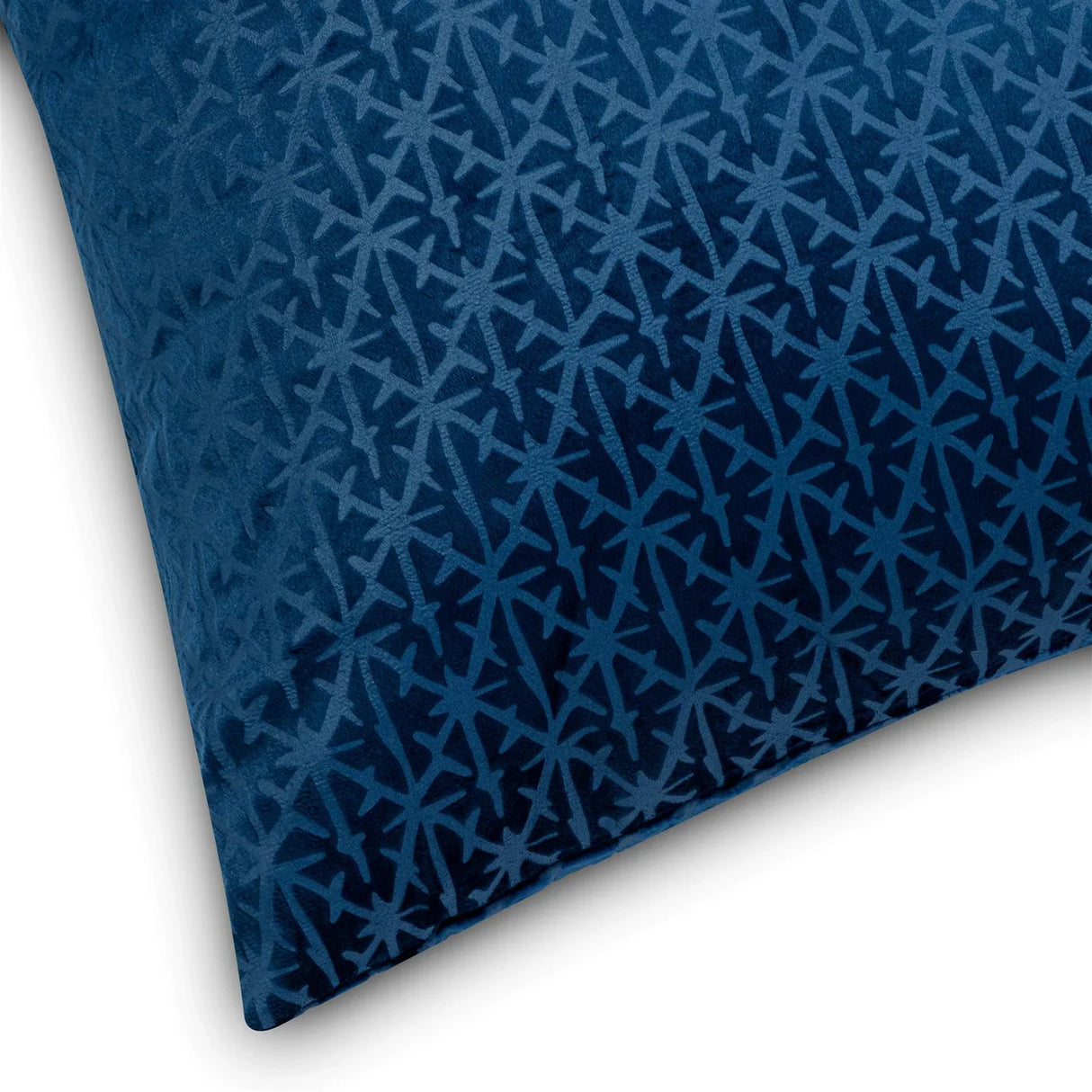 Alan Symonds Temple Velvet Cushion Cover 18" x 18" in Navy - Image 3