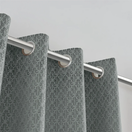 Alan Symonds Temple Velvet Blackout Eyelet Ring Top Curtains in Charcoal - Image 7