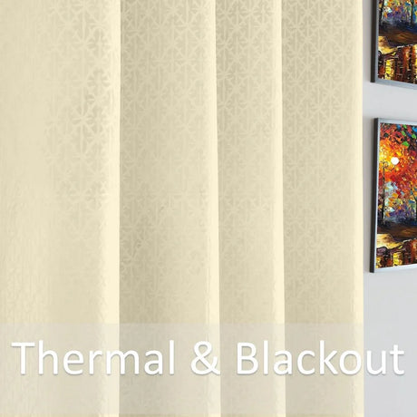 Alan Symonds Temple Velvet Blackout Eyelet Ring Top Curtains in Cream - Image 3