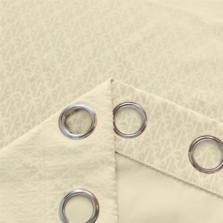 Alan Symonds Temple Velvet Blackout Eyelet Ring Top Curtains in Cream - Image 4