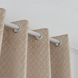 Alan Symonds Temple Velvet Blackout Eyelet Ring Top Curtains in Latte - Image 4