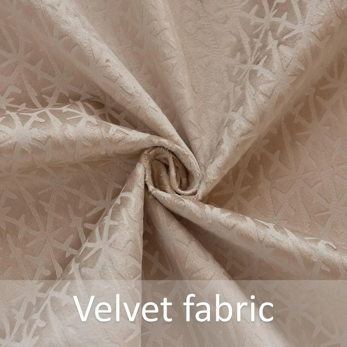 Alan Symonds Temple Velvet Blackout Eyelet Ring Top Curtains in Latte - Image 5