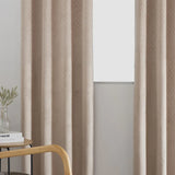 Alan Symonds Temple Velvet Blackout Eyelet Ring Top Curtains in Latte - Image 9