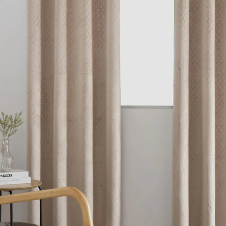 Alan Symonds Temple Velvet Blackout Eyelet Ring Top Curtains in Latte - Image 9