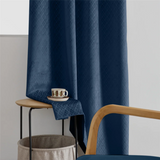 Alan Symonds Temple Velvet Blackout Eyelet Ring Top Curtains in Navy - Image 8