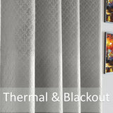 Alan Symonds Temple Velvet Blackout Eyelet Ring Top Curtains in Silver - Image 4