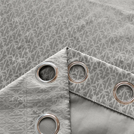 Alan Symonds Temple Velvet Blackout Eyelet Ring Top Curtains in Silver - Image 5