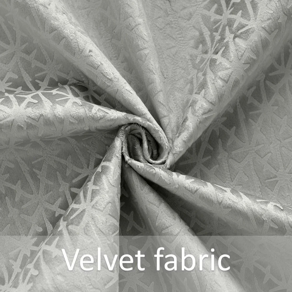 Alan Symonds Temple Velvet Blackout Eyelet Ring Top Curtains in Silver - Image 6